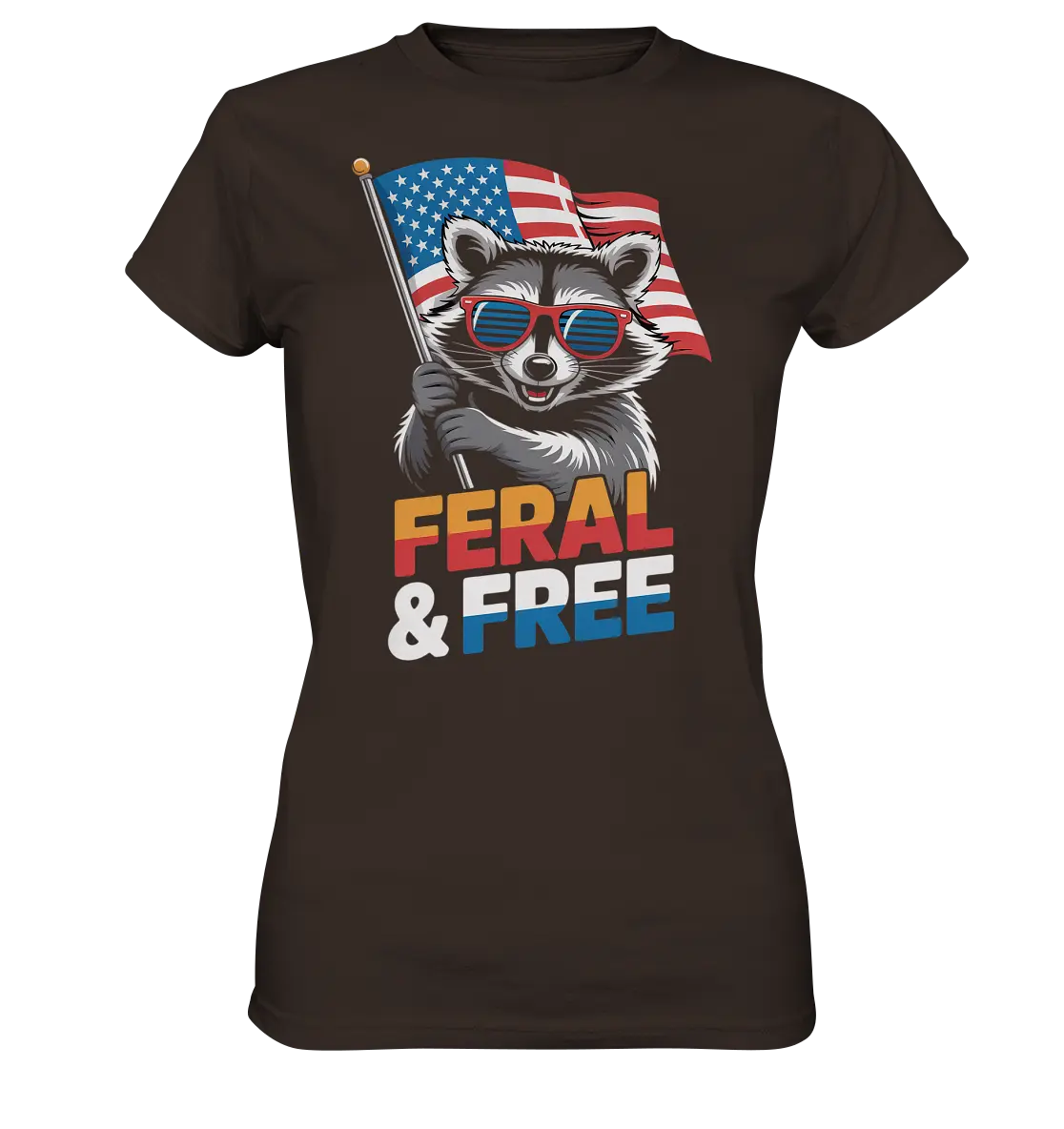 Waschbär im Freiheits-Stil ???? | Feral & Free - Ladies Premium Shirt Bright Lights Arts