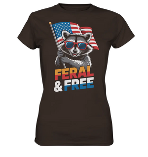 Waschbär im Freiheits-Stil ???? | Feral & Free - Ladies Premium Shirt Bright Lights Arts