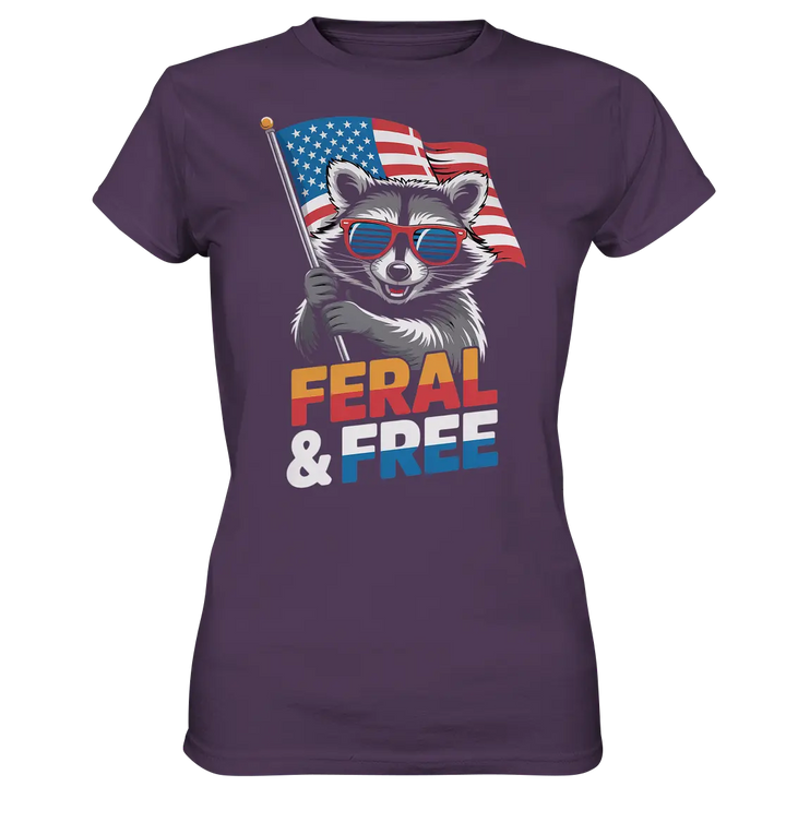 Waschbär im Freiheits-Stil ???? | Feral & Free - Ladies Premium Shirt Bright Lights Arts
