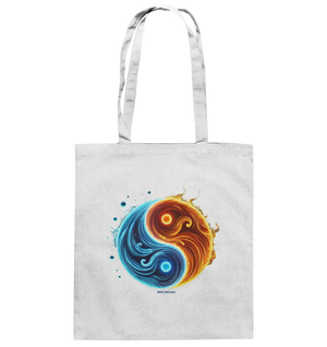 Wasser und Feuer – Yin-Yang-Design der Gegensätze - Baumwolltasche Bright Lights Arts