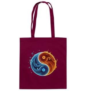 Wasser und Feuer – Yin-Yang-Design der Gegensätze - Baumwolltasche Bright Lights Arts