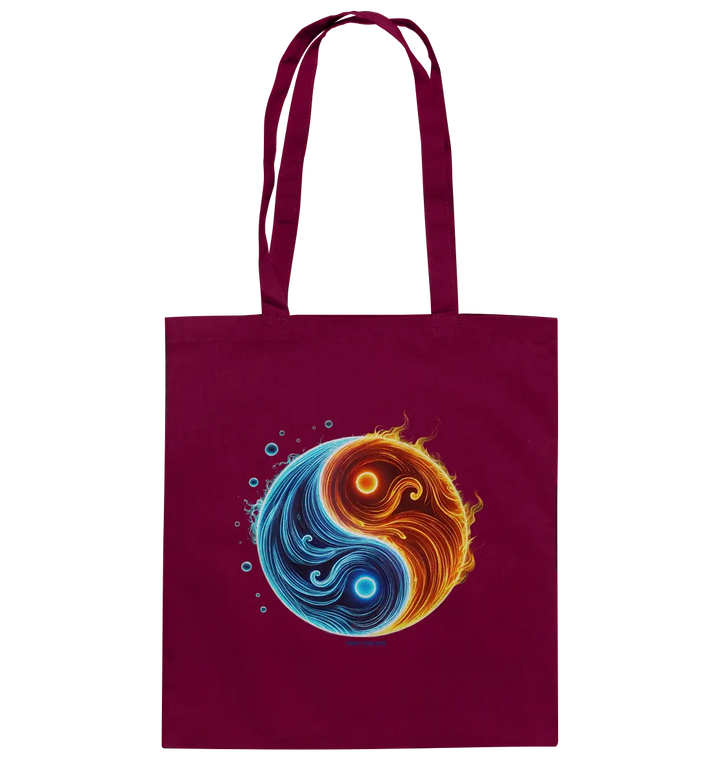 Wasser und Feuer – Yin-Yang-Design der Gegensätze - Baumwolltasche Bright Lights Arts