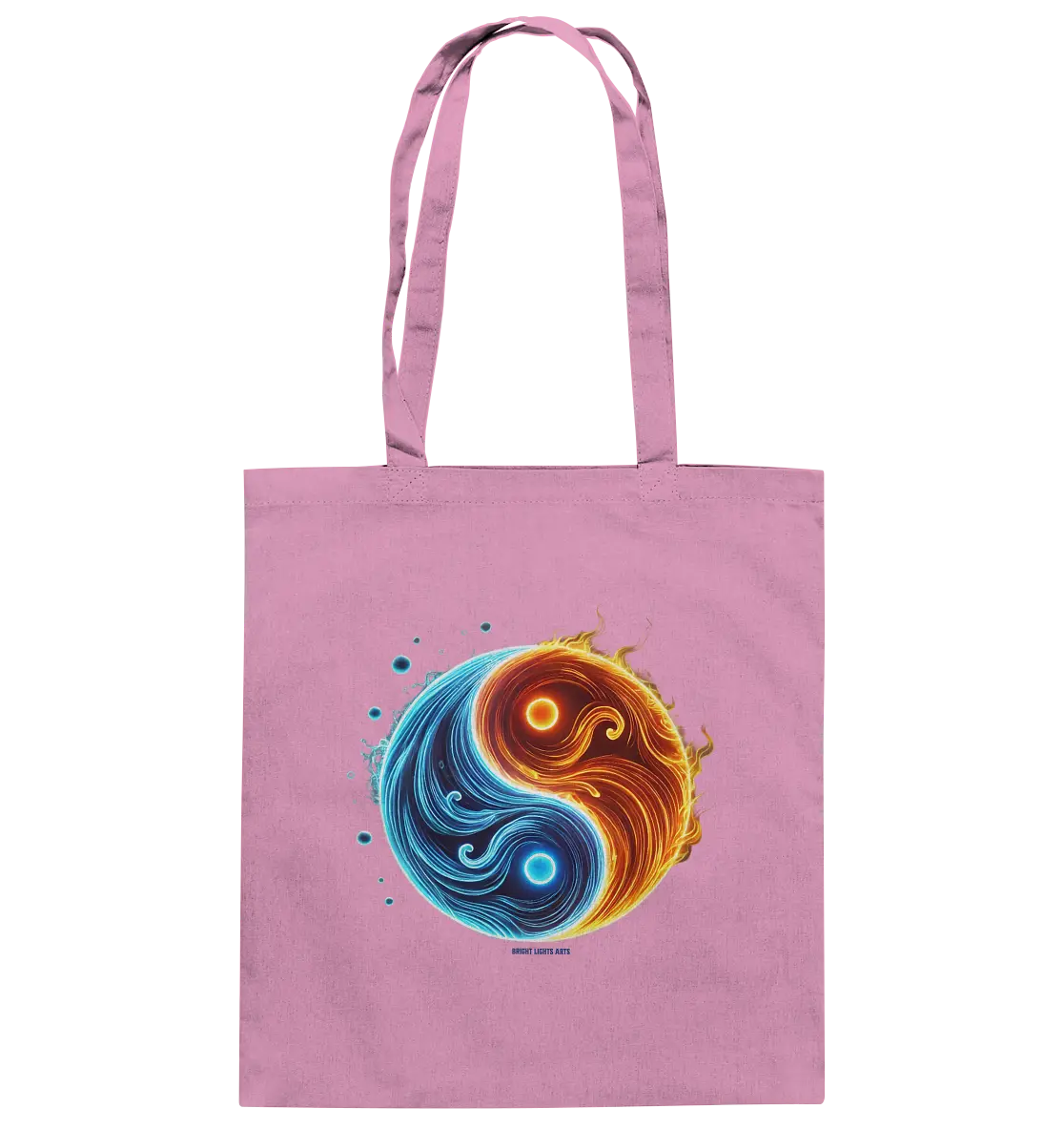 Wasser und Feuer – Yin-Yang-Design der Gegensätze - Baumwolltasche Bright Lights Arts