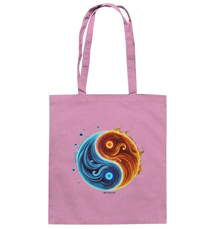 Wasser und Feuer – Yin-Yang-Design der Gegensätze - Baumwolltasche Bright Lights Arts
