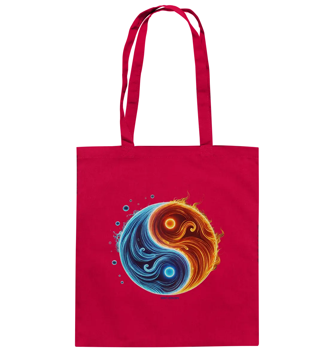 Wasser und Feuer – Yin-Yang-Design der Gegensätze - Baumwolltasche Bright Lights Arts