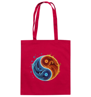 Wasser und Feuer – Yin-Yang-Design der Gegensätze - Baumwolltasche Bright Lights Arts
