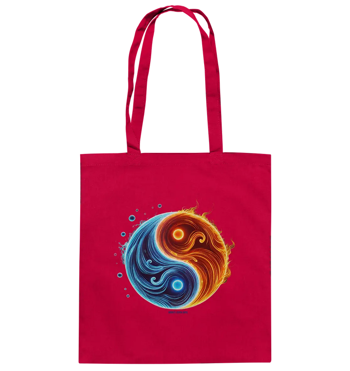 Wasser und Feuer – Yin-Yang-Design der Gegensätze - Baumwolltasche Bright Lights Arts