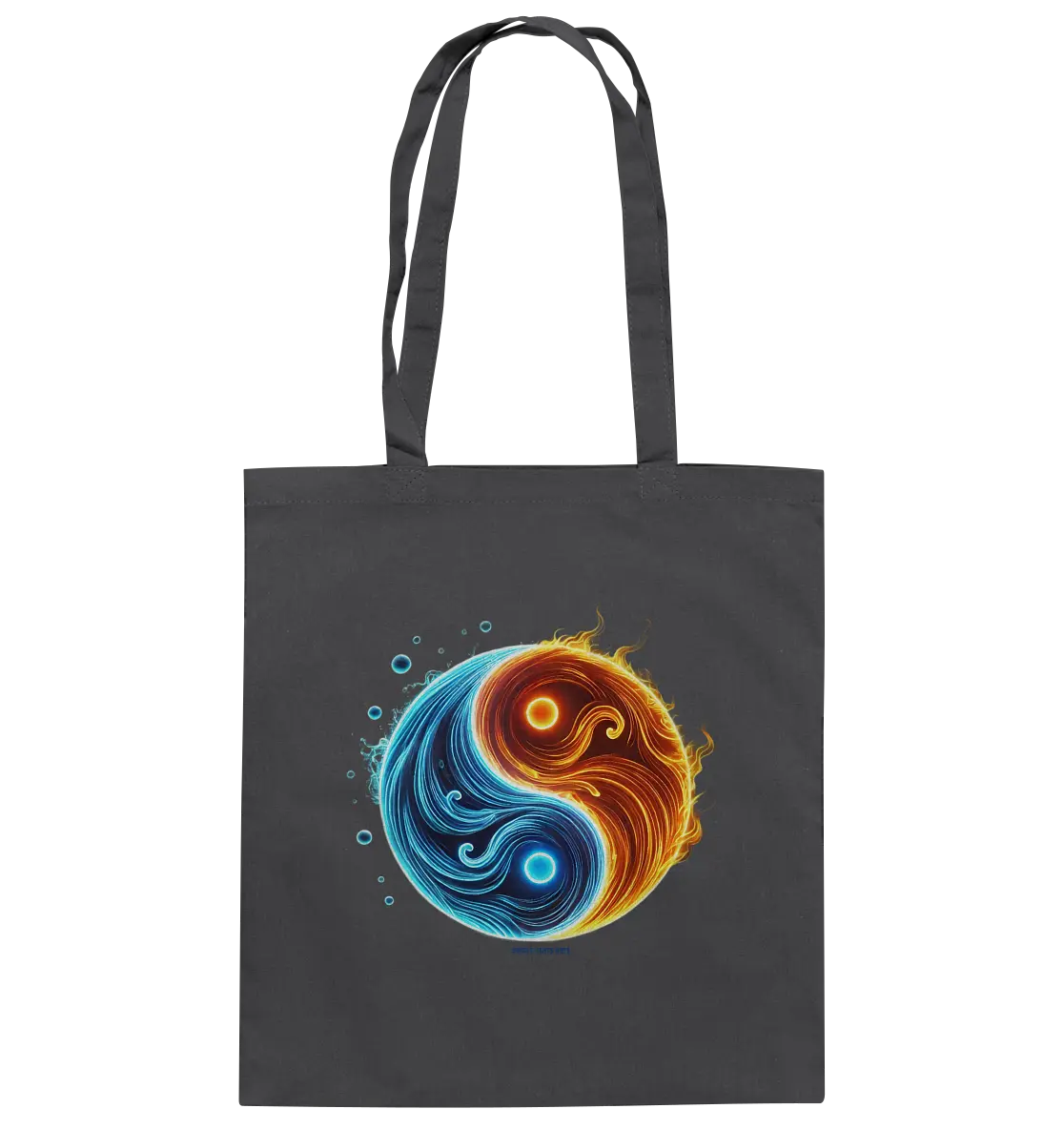 Wasser und Feuer – Yin-Yang-Design der Gegensätze - Baumwolltasche Bright Lights Arts