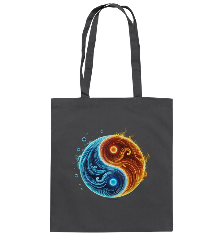 Wasser und Feuer – Yin-Yang-Design der Gegensätze - Baumwolltasche Bright Lights Arts