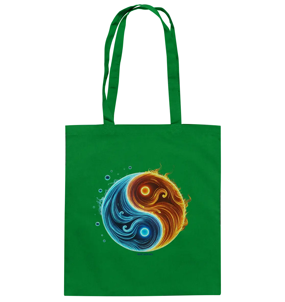 Wasser und Feuer – Yin-Yang-Design der Gegensätze - Baumwolltasche Bright Lights Arts