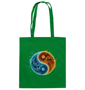 Wasser und Feuer – Yin-Yang-Design der Gegensätze - Baumwolltasche Bright Lights Arts