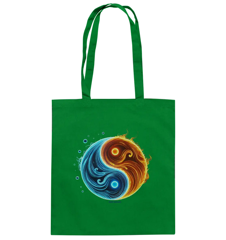Wasser und Feuer – Yin-Yang-Design der Gegensätze - Baumwolltasche Bright Lights Arts