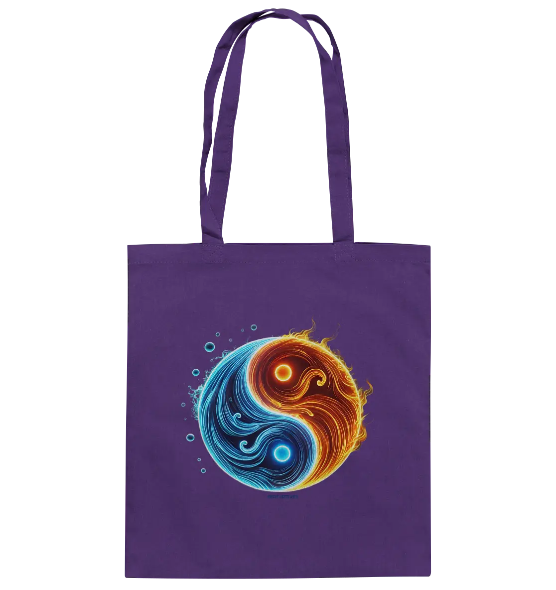 Wasser und Feuer – Yin-Yang-Design der Gegensätze - Baumwolltasche Bright Lights Arts