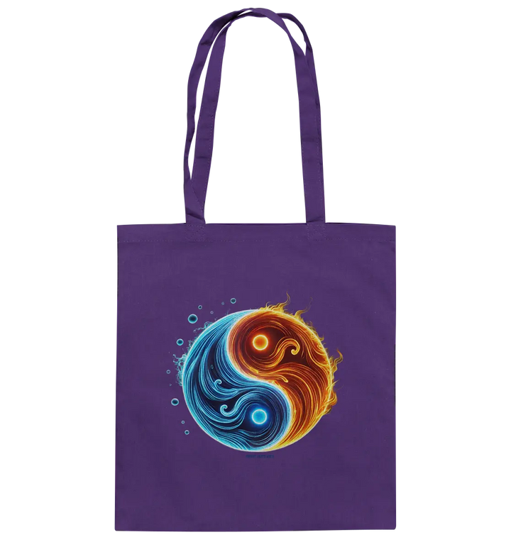 Wasser und Feuer – Yin-Yang-Design der Gegensätze - Baumwolltasche Bright Lights Arts