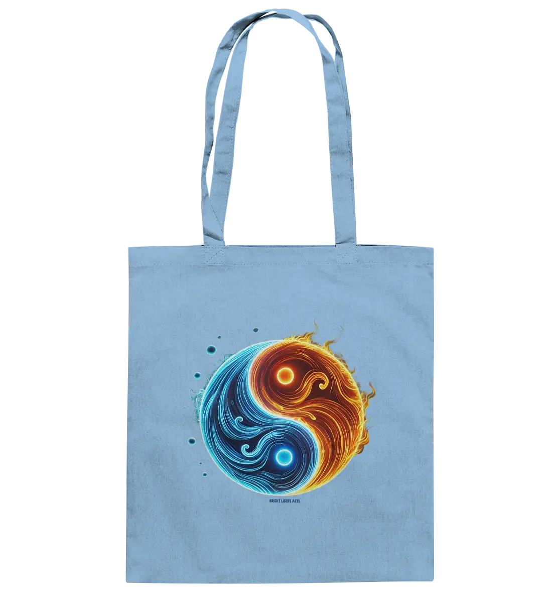 Wasser und Feuer – Yin-Yang-Design der Gegensätze - Baumwolltasche Bright Lights Arts