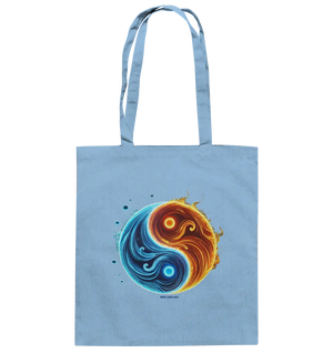 Wasser und Feuer – Yin-Yang-Design der Gegensätze - Baumwolltasche Bright Lights Arts