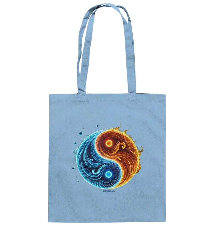 Wasser und Feuer – Yin-Yang-Design der Gegensätze - Baumwolltasche Bright Lights Arts