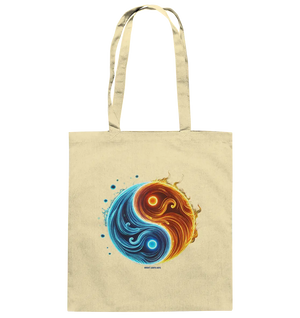 Wasser und Feuer – Yin-Yang-Design der Gegensätze - Baumwolltasche Bright Lights Arts