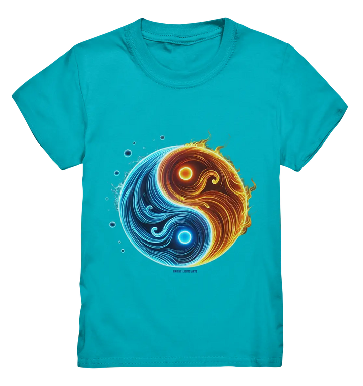 Wasser und Feuer – Yin-Yang-Design der Gegensätze - Kids Premium Shirt Bright Lights Arts