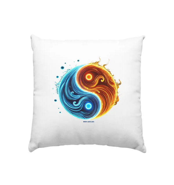 Wasser und Feuer – Yin-Yang-Design der Gegensätze - Kissen 40x40cm Bright Lights Arts