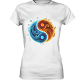 Wasser und Feuer – Yin-Yang-Design der Gegensätze - Ladies Premium Shirt Bright Lights Arts