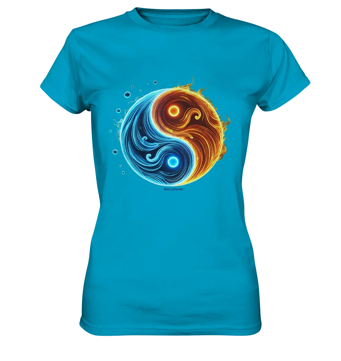 Wasser und Feuer – Yin-Yang-Design der Gegensätze - Ladies Premium Shirt Bright Lights Arts