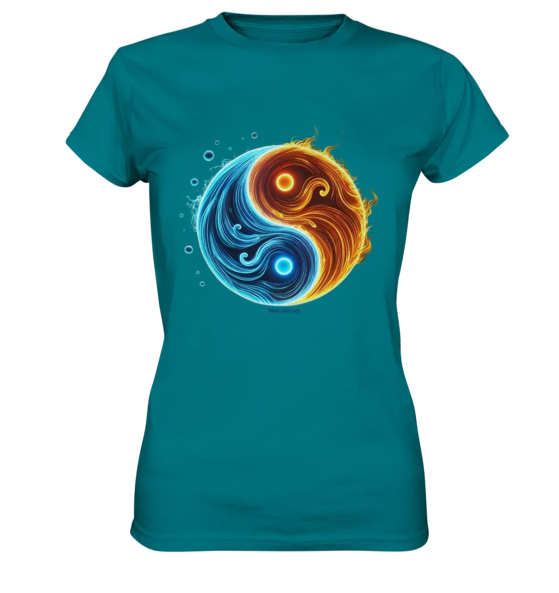 Wasser und Feuer – Yin-Yang-Design der Gegensätze - Ladies Premium Shirt Bright Lights Arts