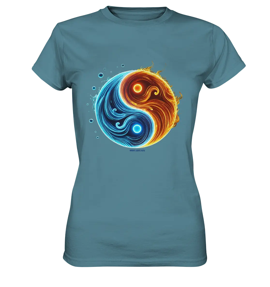 Wasser und Feuer – Yin-Yang-Design der Gegensätze - Ladies Premium Shirt Bright Lights Arts