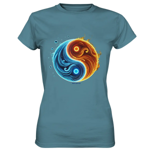 Wasser und Feuer – Yin-Yang-Design der Gegensätze - Ladies Premium Shirt Bright Lights Arts