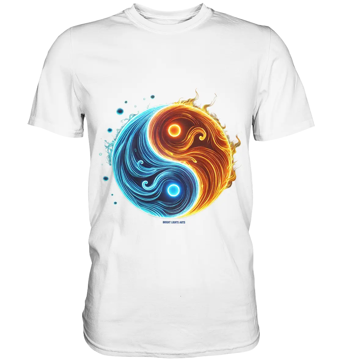 Wasser und Feuer – Yin-Yang-Design der Gegensätze - Premium Shirt Bright Lights Arts