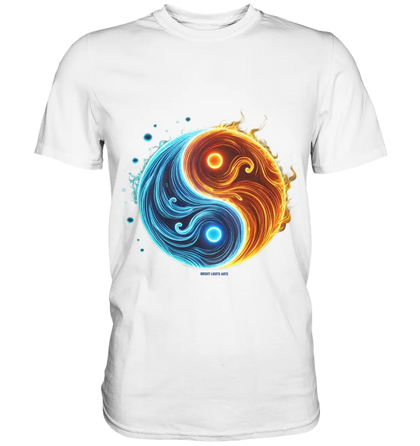 Wasser und Feuer – Yin-Yang-Design der Gegensätze - Premium Shirt Bright Lights Arts