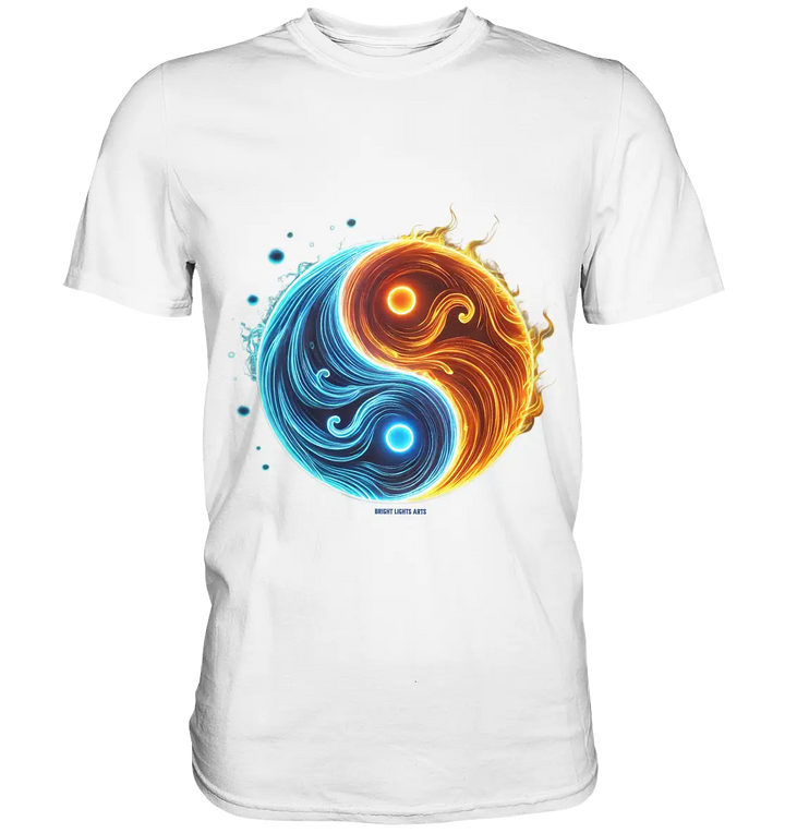 Wasser und Feuer – Yin-Yang-Design der Gegensätze - Premium Shirt Bright Lights Arts