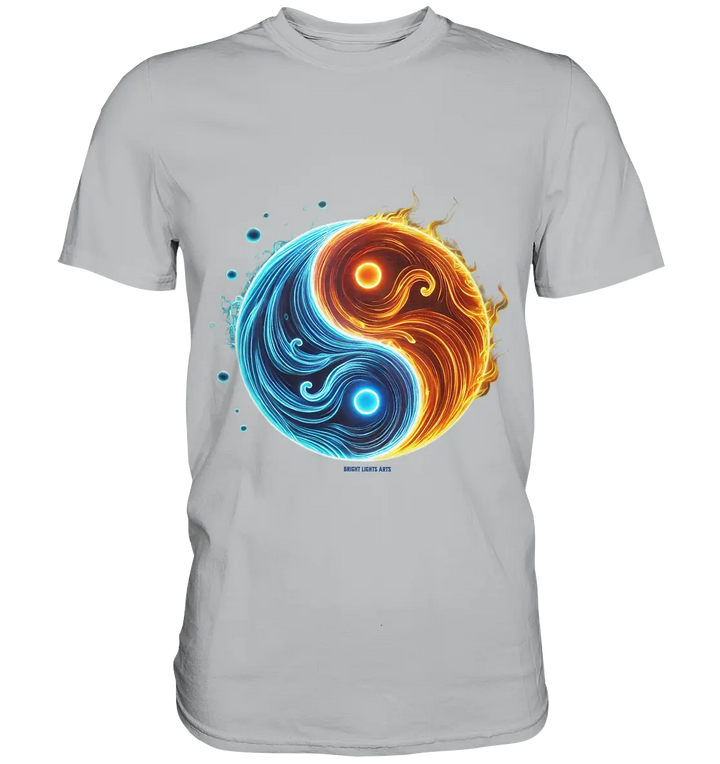 Wasser und Feuer – Yin-Yang-Design der Gegensätze - Premium Shirt Bright Lights Arts