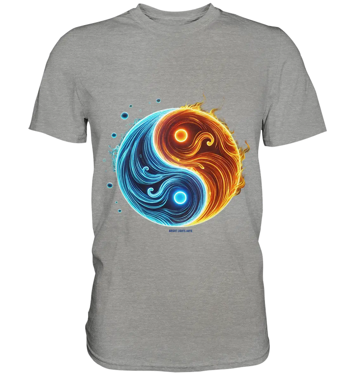 Wasser und Feuer – Yin-Yang-Design der Gegensätze - Premium Shirt Bright Lights Arts