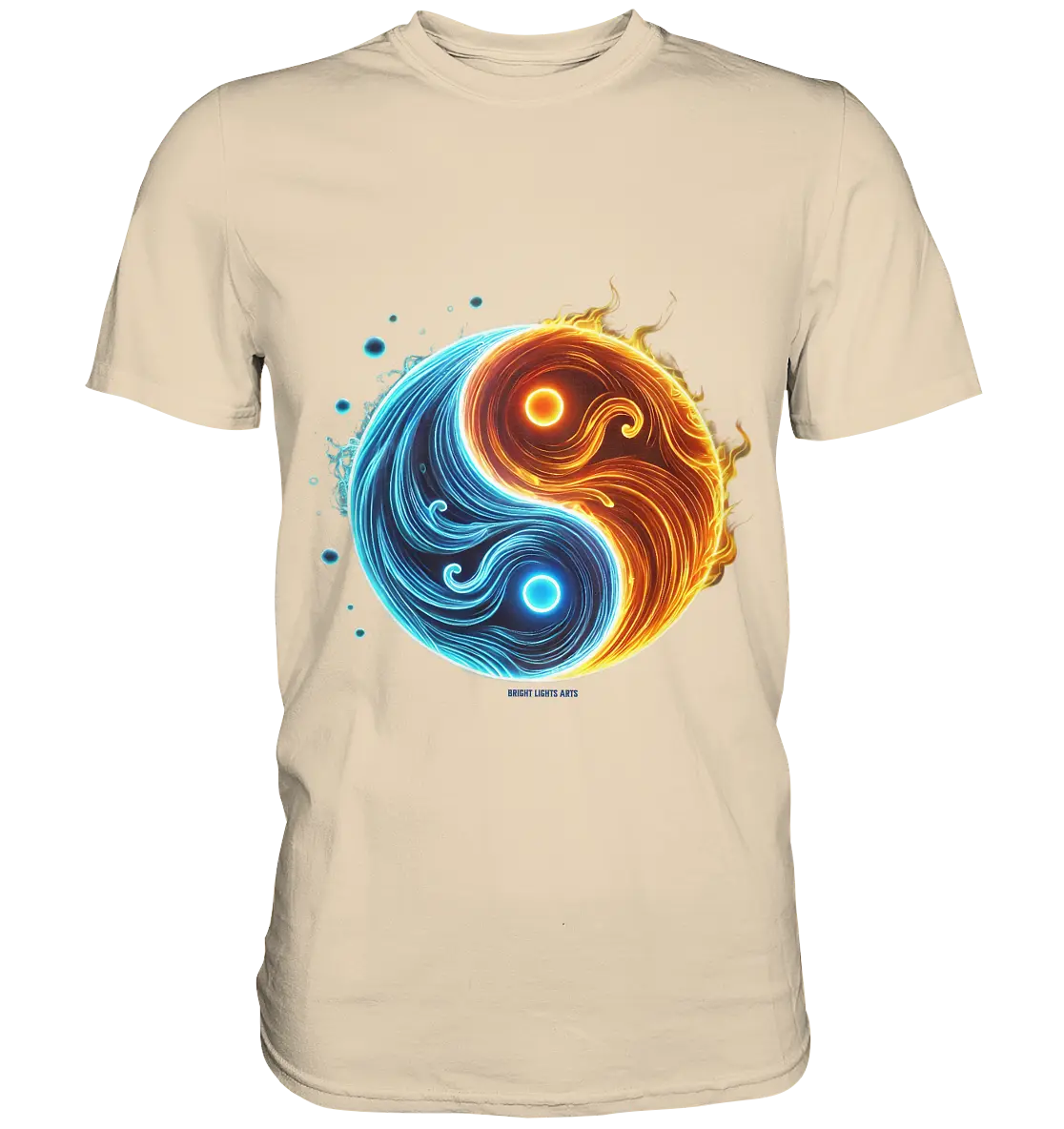 Wasser und Feuer – Yin-Yang-Design der Gegensätze - Premium Shirt Bright Lights Arts