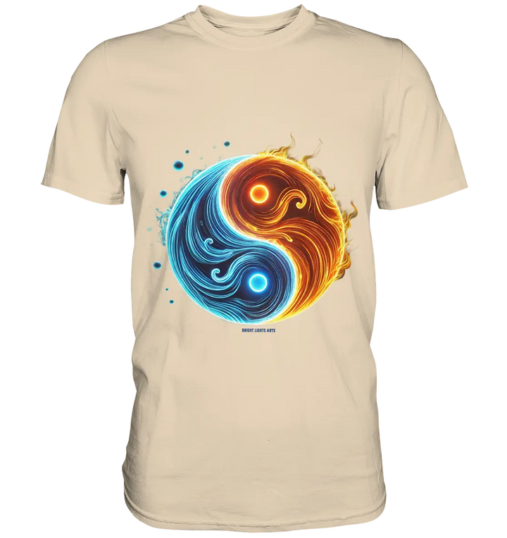 Wasser und Feuer – Yin-Yang-Design der Gegensätze - Premium Shirt Bright Lights Arts