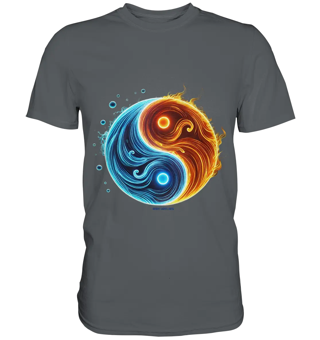 Wasser und Feuer – Yin-Yang-Design der Gegensätze - Premium Shirt Bright Lights Arts