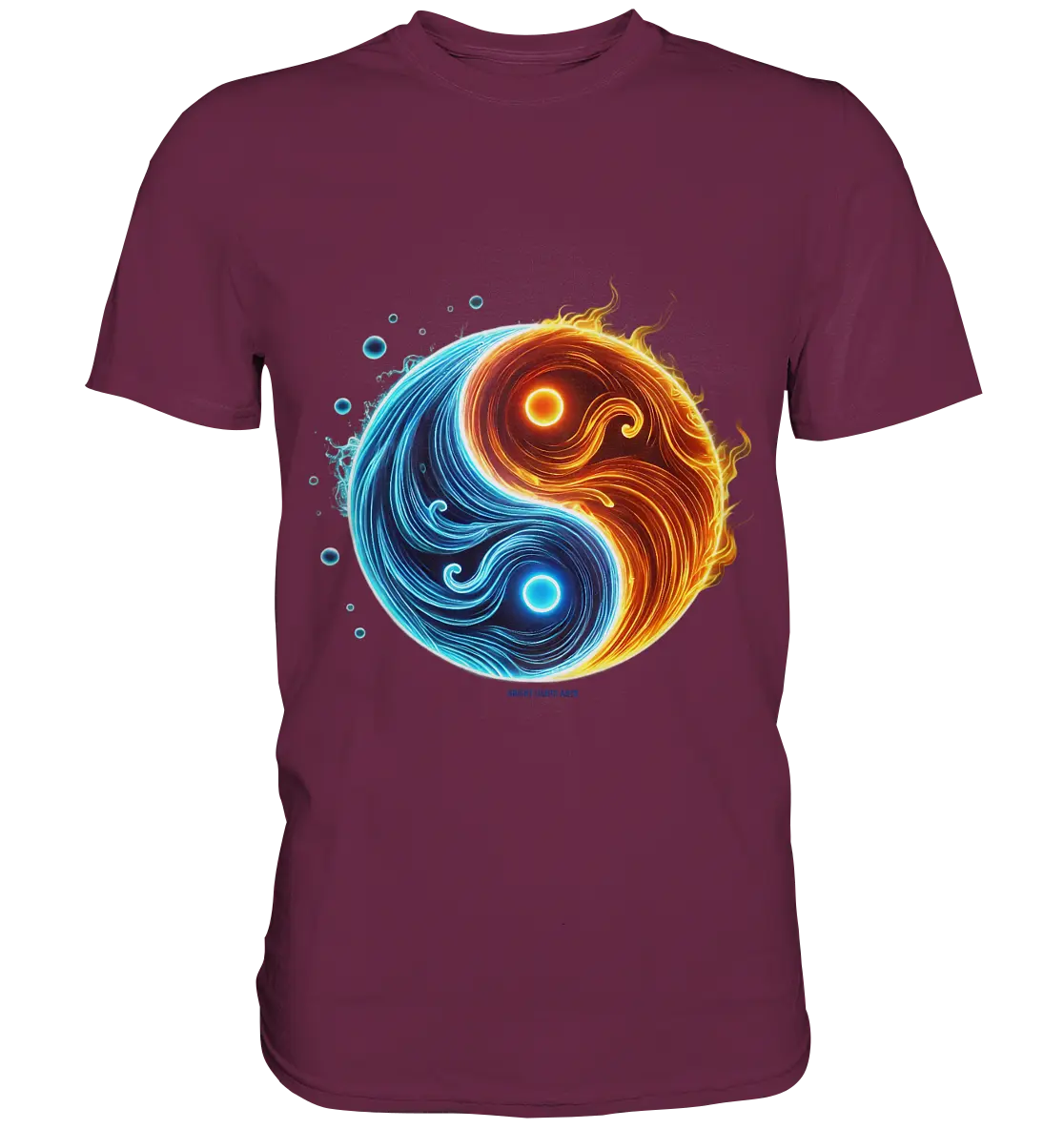 Wasser und Feuer – Yin-Yang-Design der Gegensätze - Premium Shirt Bright Lights Arts