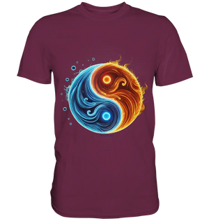 Wasser und Feuer – Yin-Yang-Design der Gegensätze - Premium Shirt Bright Lights Arts