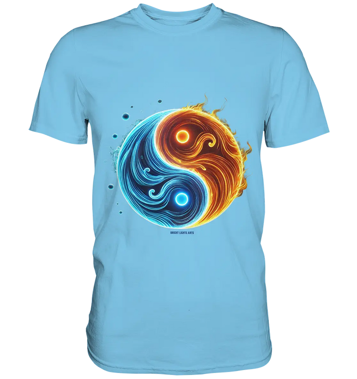Wasser und Feuer – Yin-Yang-Design der Gegensätze - Premium Shirt Bright Lights Arts