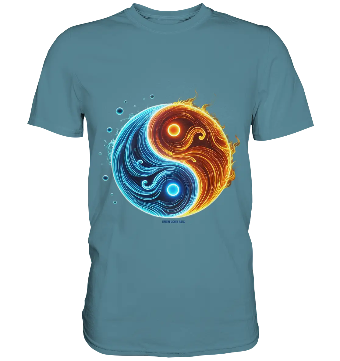 Wasser und Feuer – Yin-Yang-Design der Gegensätze - Premium Shirt Bright Lights Arts