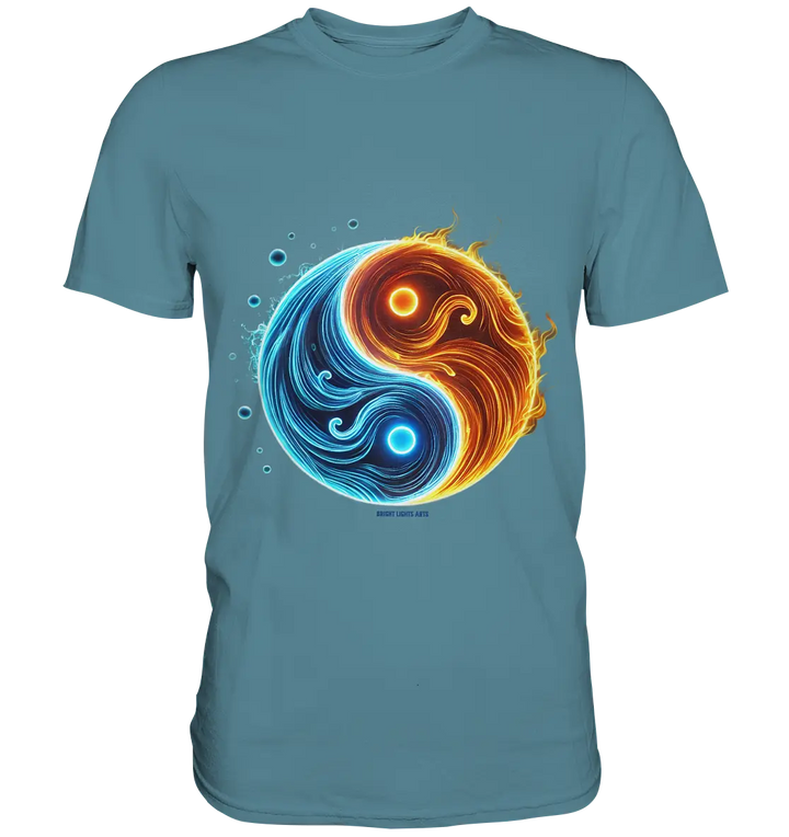 Wasser und Feuer – Yin-Yang-Design der Gegensätze - Premium Shirt Bright Lights Arts