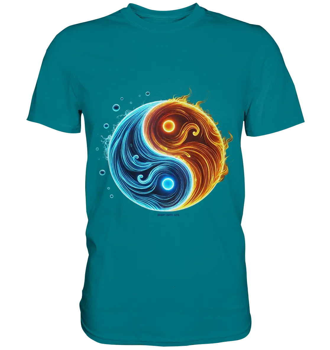 Wasser und Feuer – Yin-Yang-Design der Gegensätze - Premium Shirt Bright Lights Arts