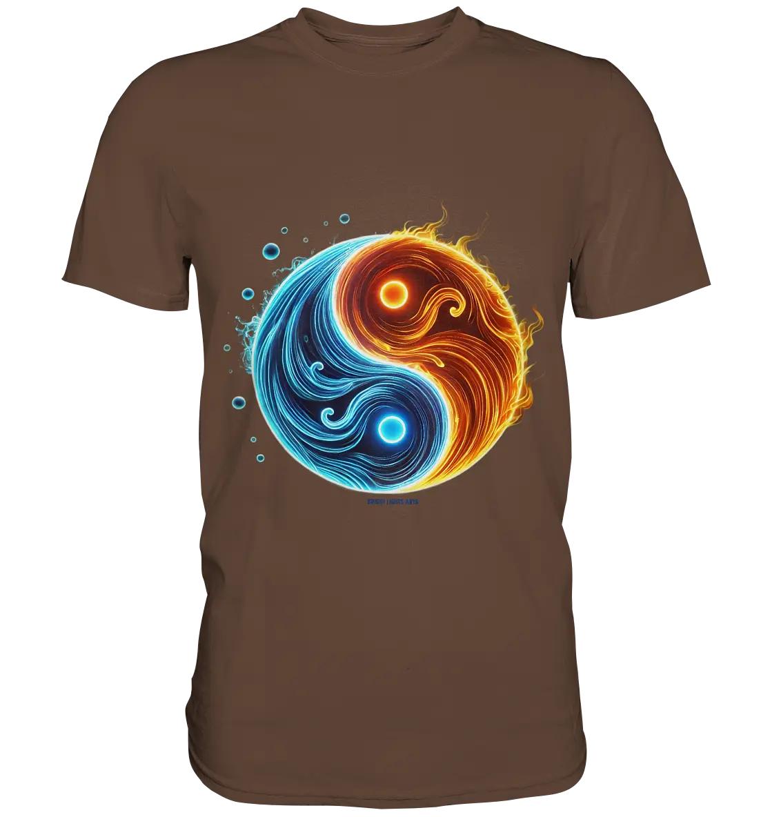 Wasser und Feuer – Yin-Yang-Design der Gegensätze - Premium Shirt Bright Lights Arts