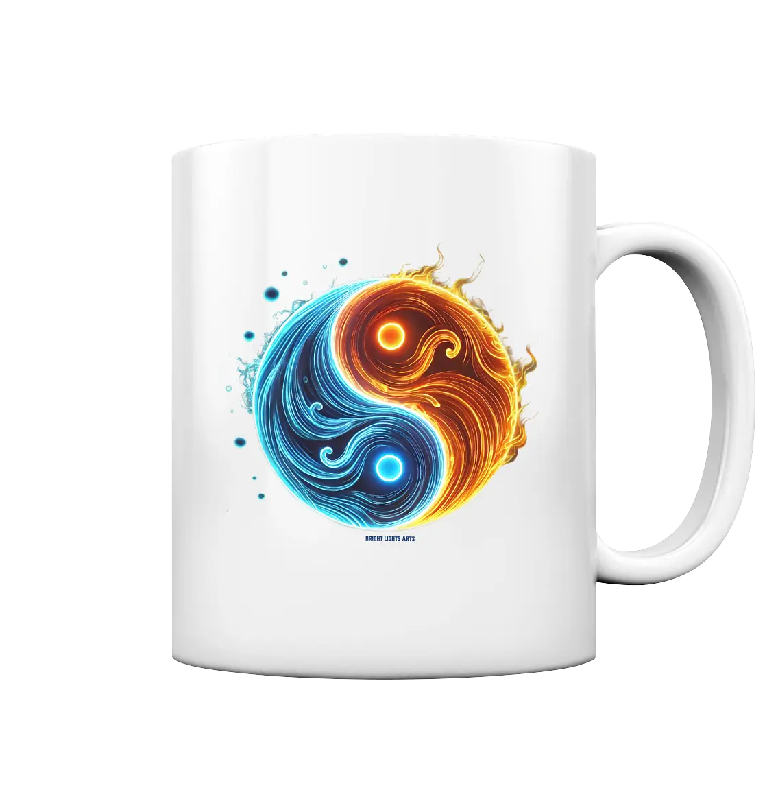 Wasser und Feuer – Yin-Yang-Design der Gegensätze - Tasse glossy Bright Lights Arts