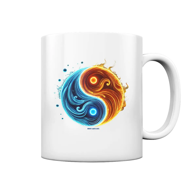 Wasser und Feuer – Yin-Yang-Design der Gegensätze - Tasse glossy Bright Lights Arts