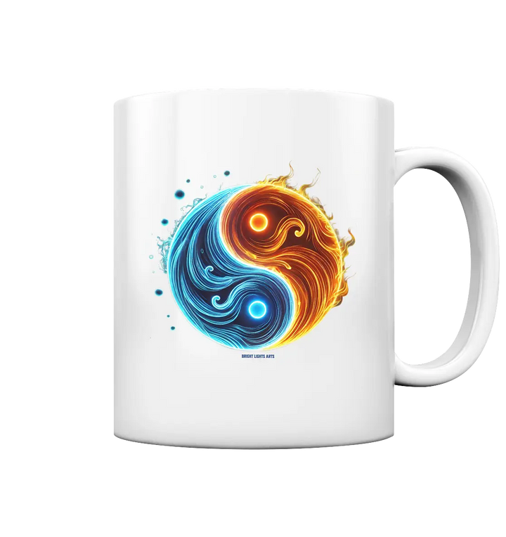 Wasser und Feuer – Yin-Yang-Design der Gegensätze - Tasse glossy Bright Lights Arts