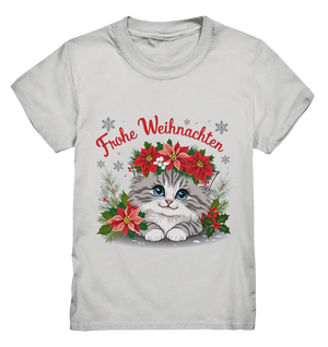 Weihnachtliches Kätzchen mit Poinsettien-Krone - Kids Premium Shirt Bright Lights Arts