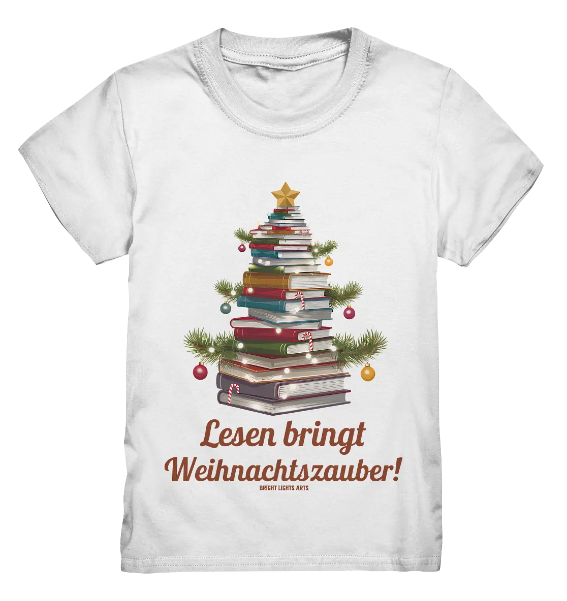 Weihnachtsbaum aus Büchern – Magischer Lesezauber - Kids Premium Shirt Bright Lights Arts