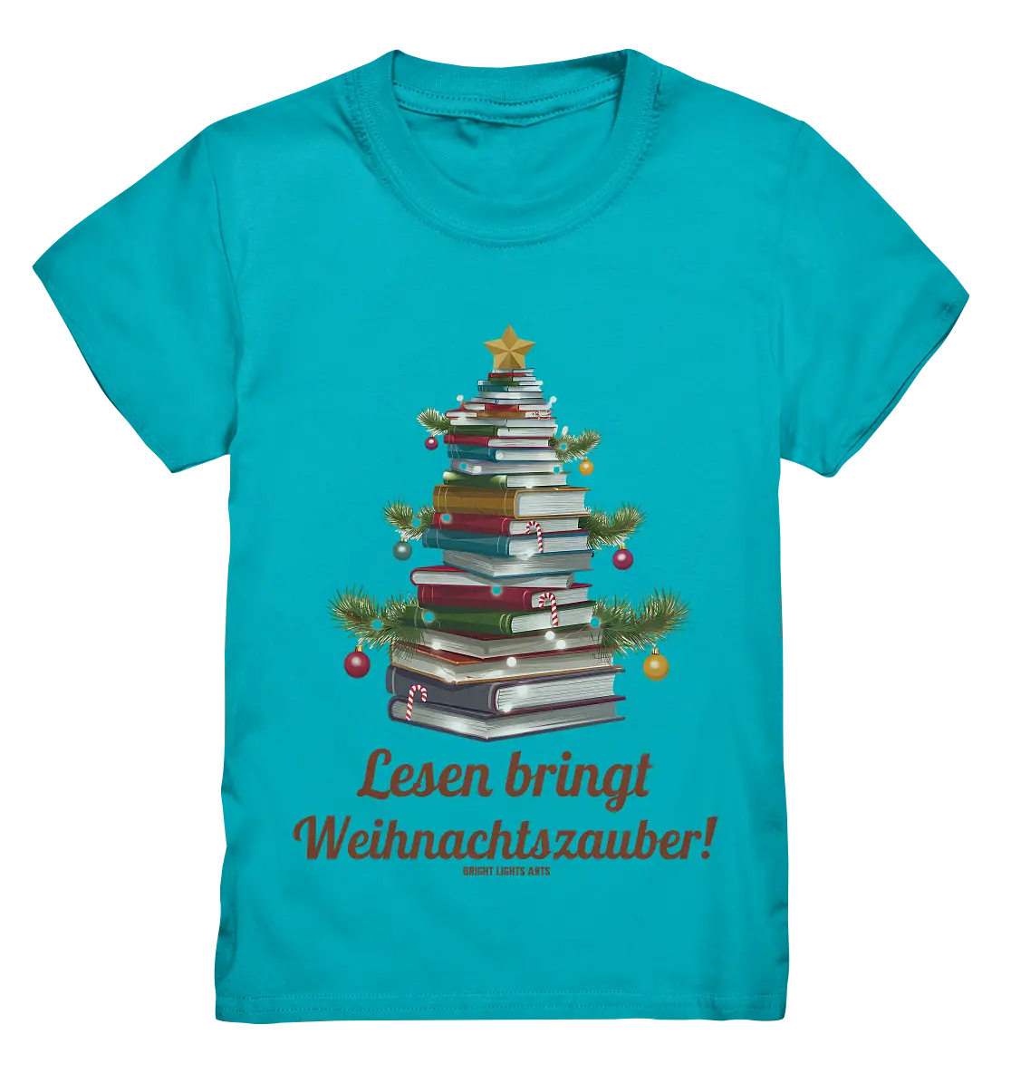 Weihnachtsbaum aus Büchern – Magischer Lesezauber - Kids Premium Shirt Bright Lights Arts